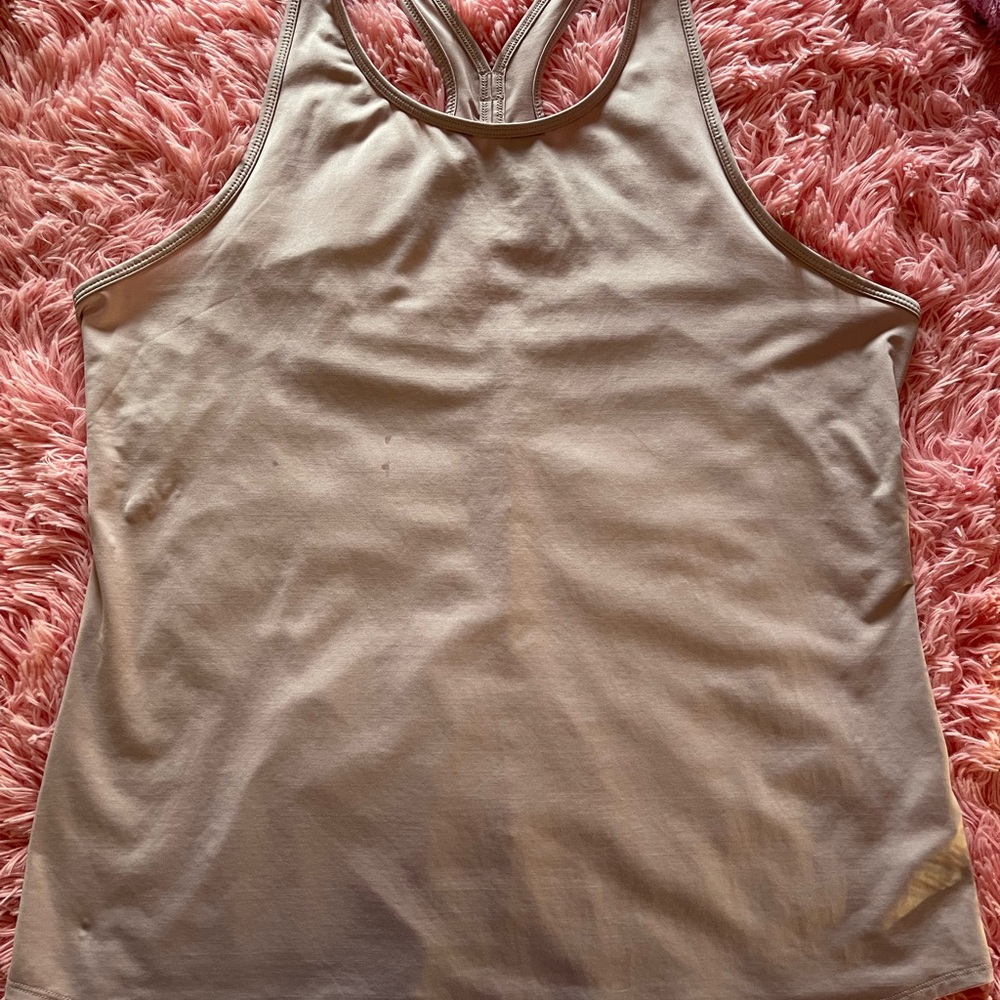 Fabletics Cream Racerback Tank Top